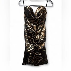 Animal Print Satin Dress